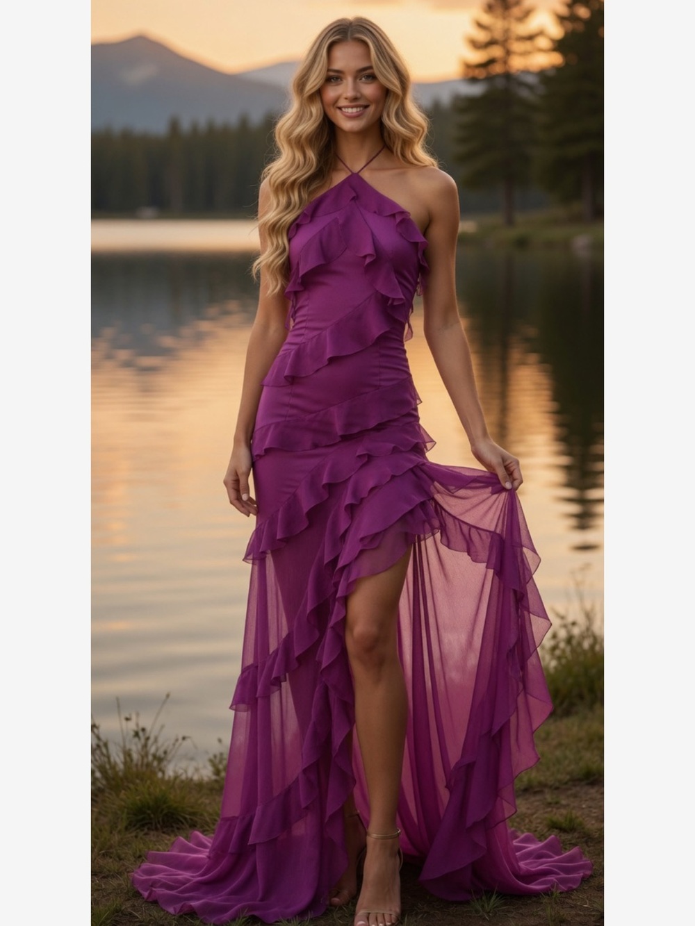 Elliatt Orchid Ruffled Dress